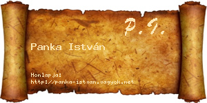Panka István névjegykártya